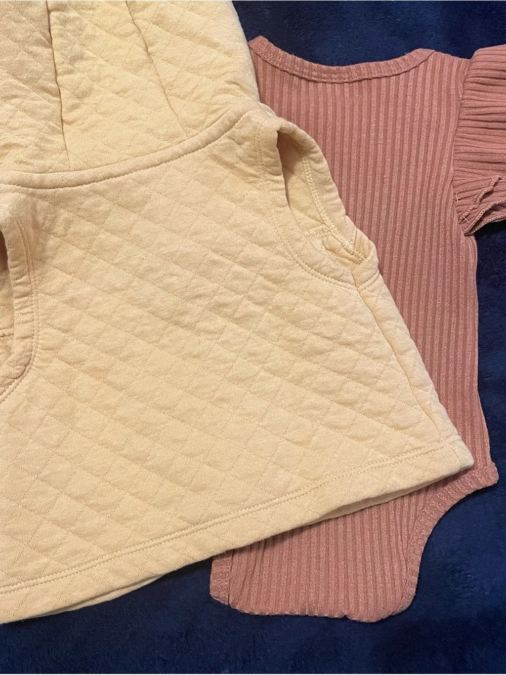 Carter's Yellow Quilted Hooded Vest & Rust Ribbed Ruffle Bodysuit Set